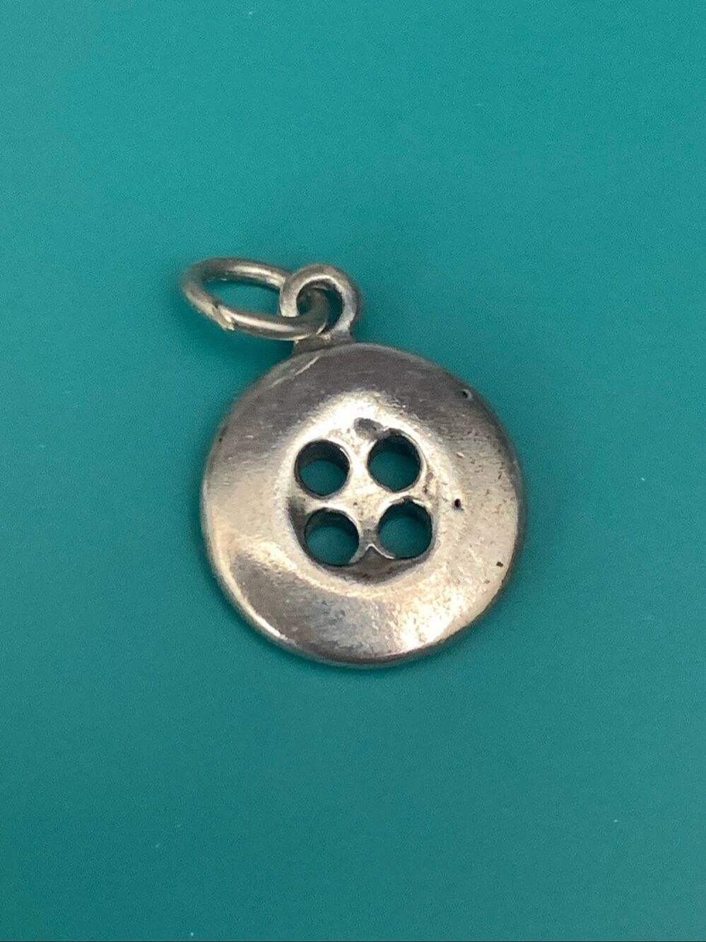 .925 Button Sterling Silver Jewelry Charm #fashion